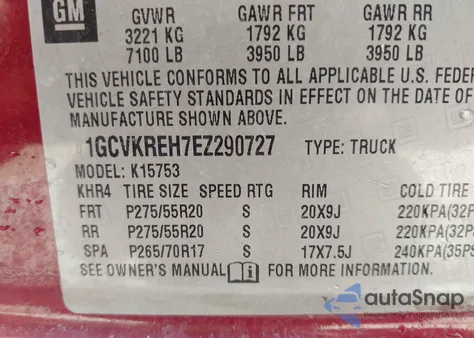 2014 Chevrolet Silverado 1500 1Lt z USA, uszkodzony, nr VIN 1GCVKREH7EZ290727